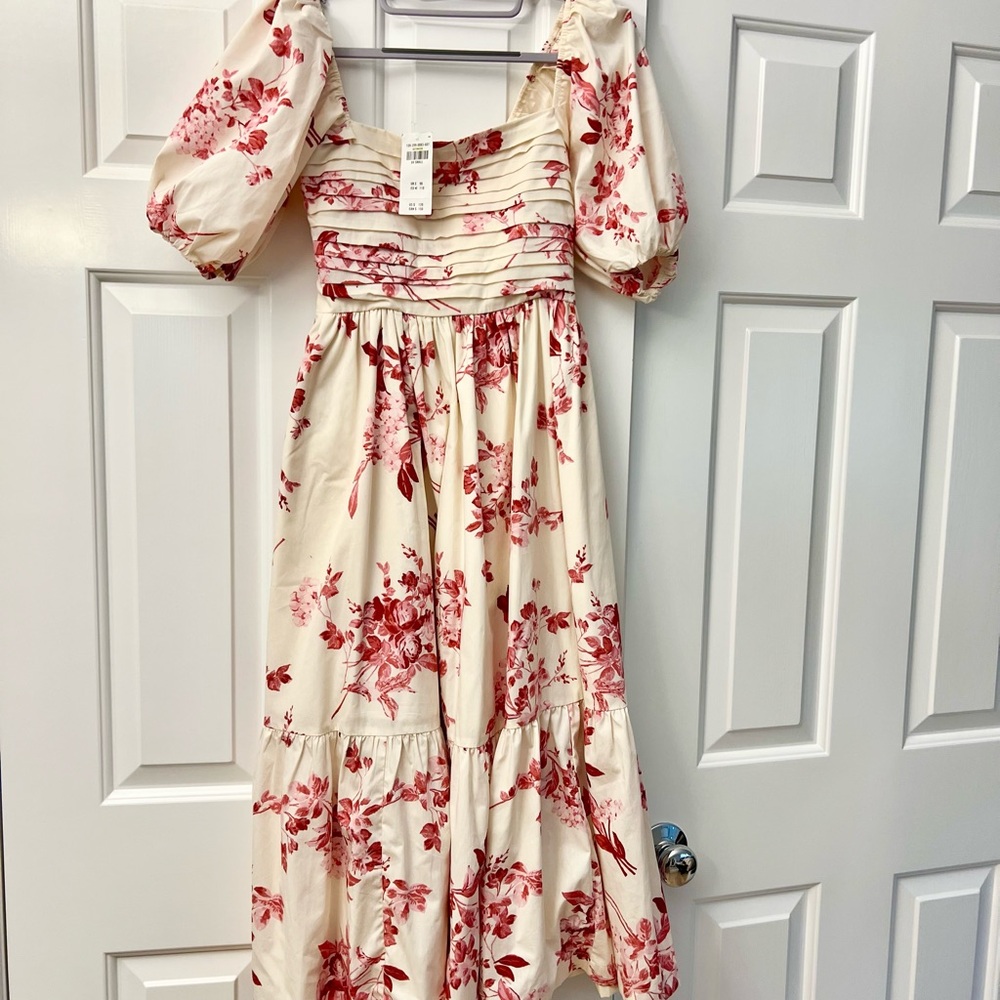 Abercrombie & Fitch Floral Puff Sleeve Dress